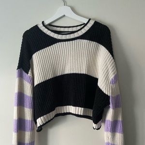 American Eagle Striped Cropped Sweater